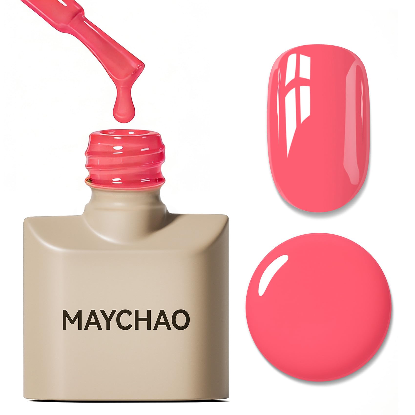 MAYCHAO front bottle showing Pink Lemonade shade and glossy finish