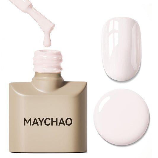 MAYCHAO front bottle showing white gel polish for crisp bridal manicures