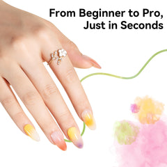 MAYCHAO marble nail created with blooming gel showcasing striking fluid veining effect