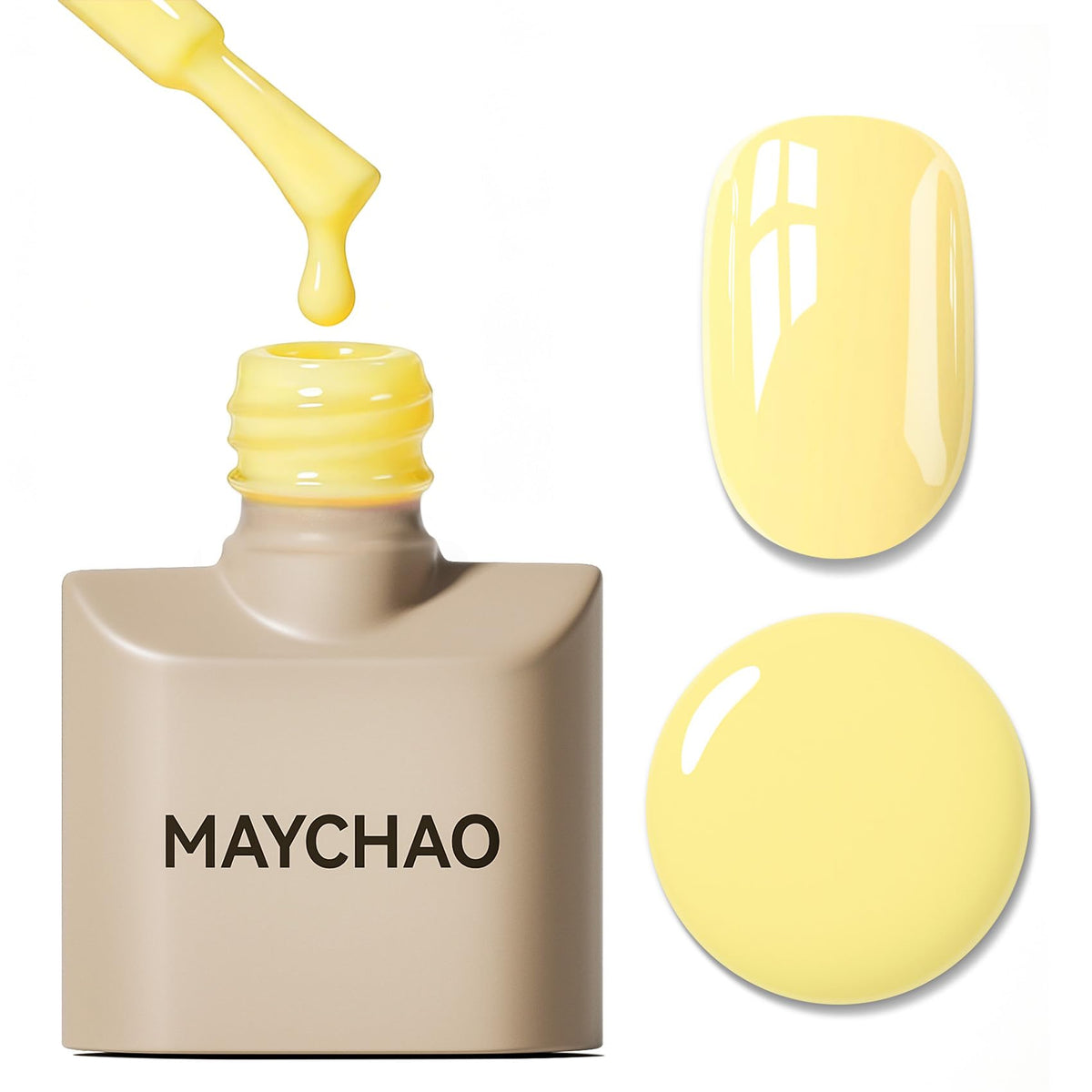 MAYCHAO front bottle showing bright goose yellow and readable label for easy selection