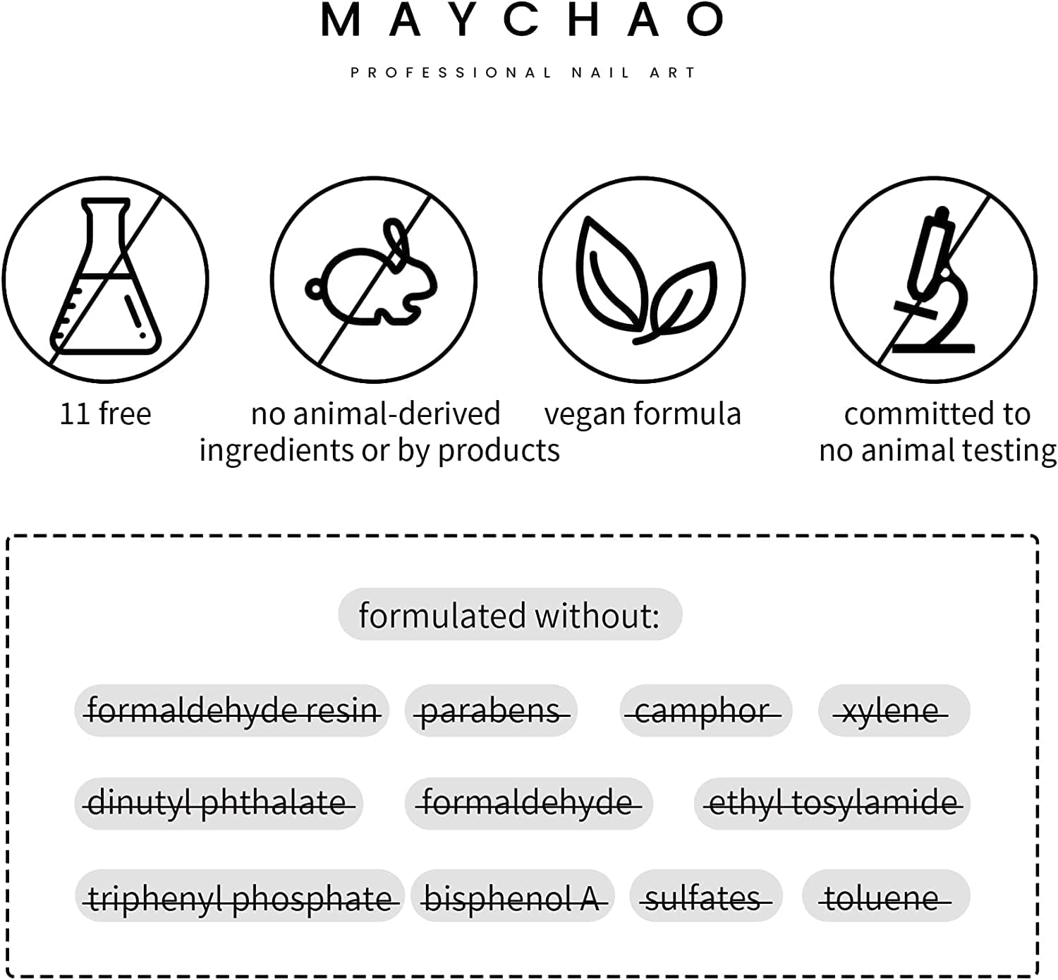 MAYCHAO texture close-up displaying high-gloss finish and chip-resistant appearance
