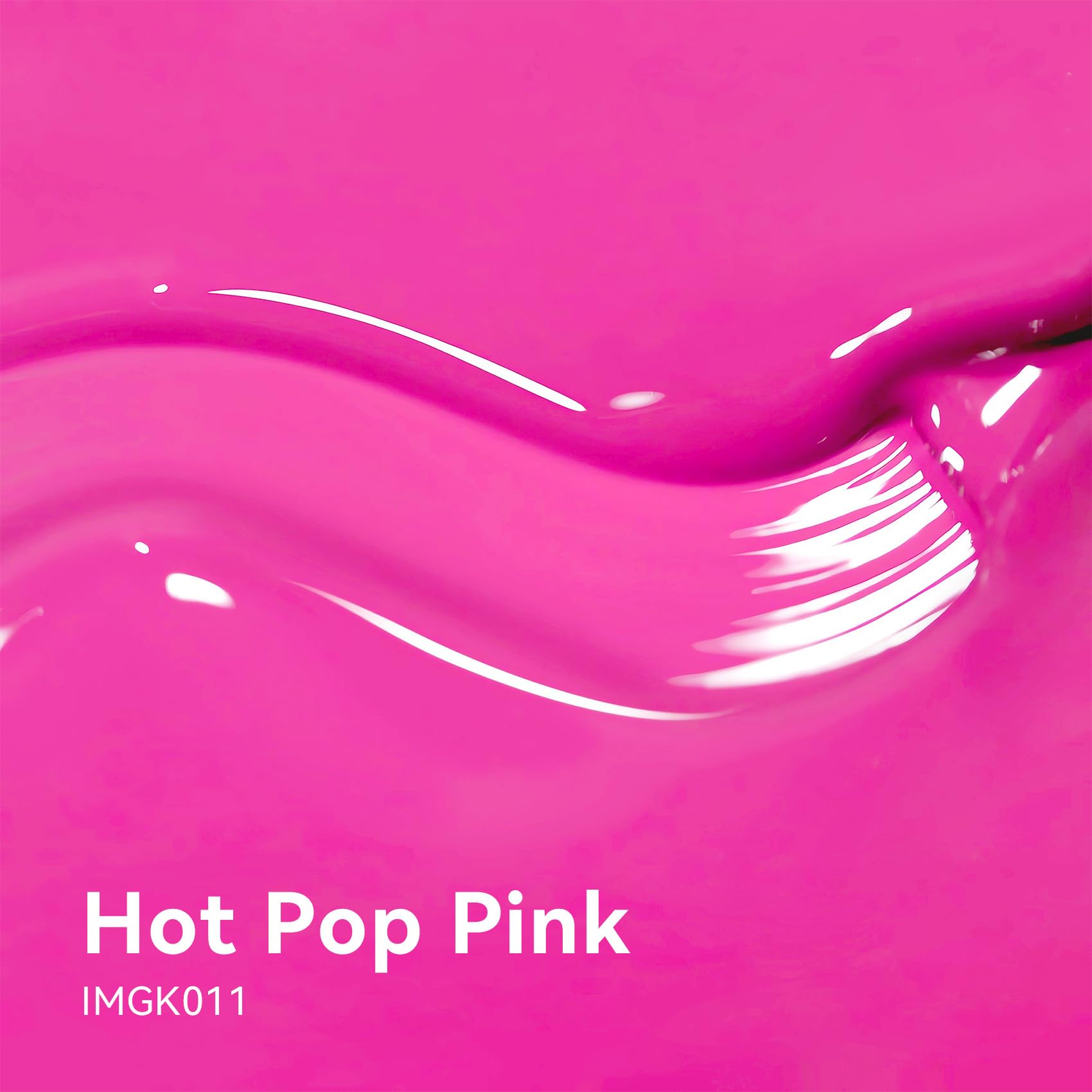 MAYCHAO brush stroke of hot pop pink demonstrating smooth application and color payoff
