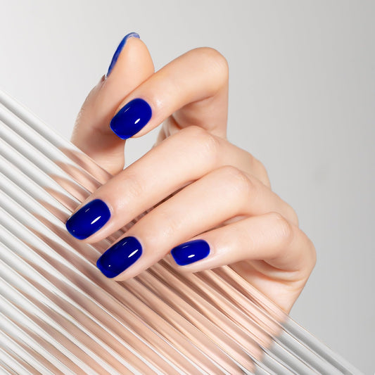 MAYCHAO brush stroke of jelly blue showing smooth application and translucence