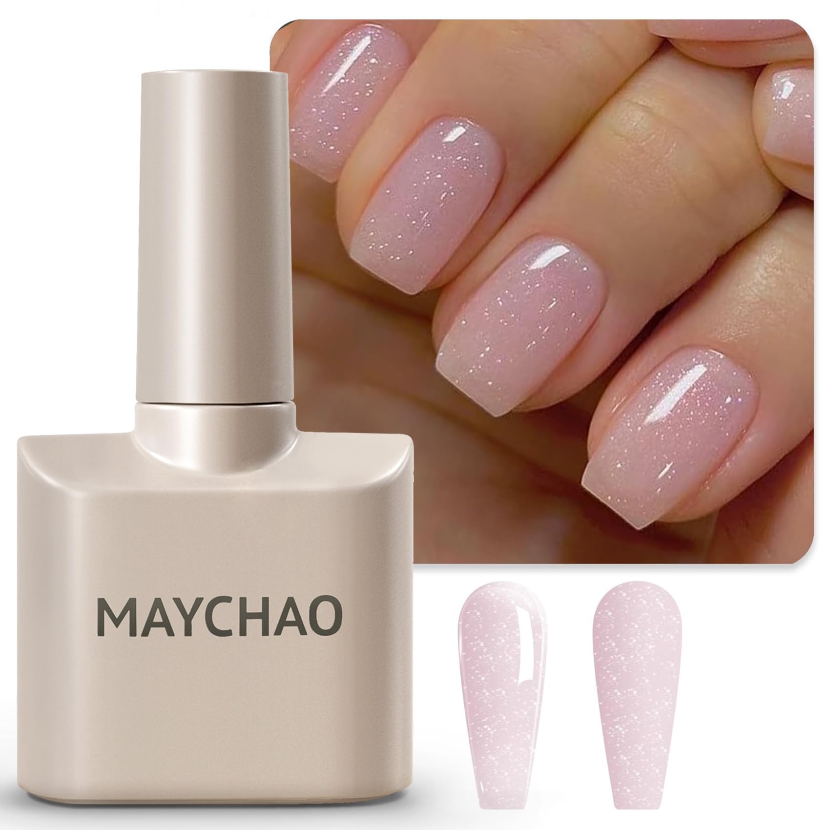 MAYCHAO finished manicure lifestyle image showing natural luminous look