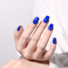 MAYCHAO brush stroke of neon blue showing smooth application and intense pigmentation