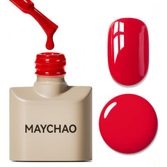 MAYCHAO bottle front view showcasing neon red color and label benefit