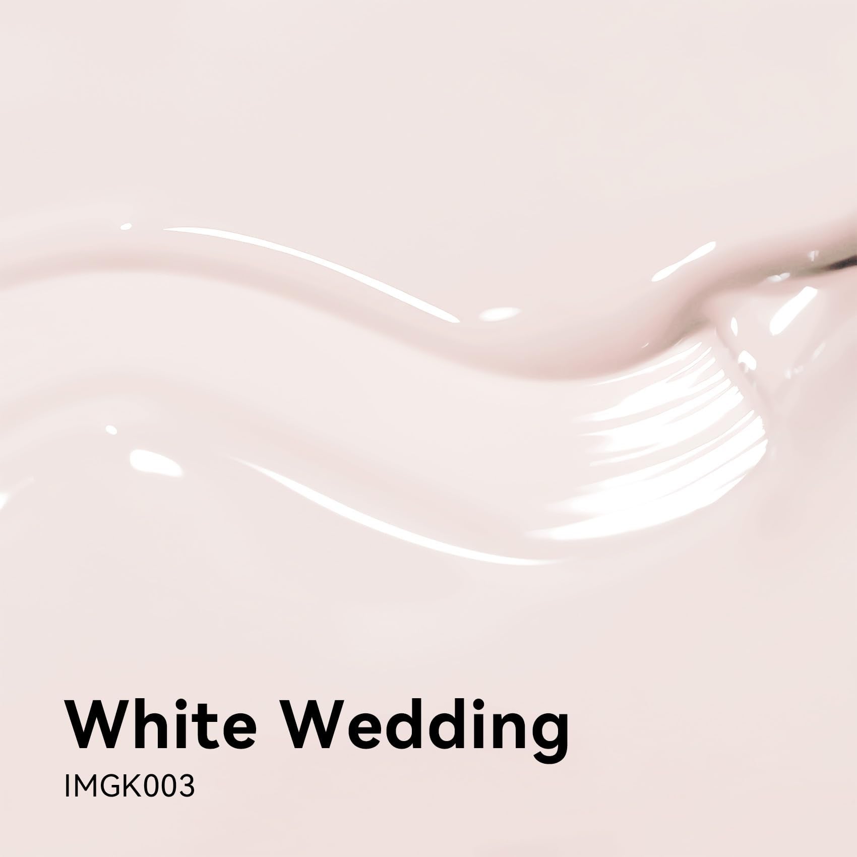 MAYCHAO brush stroke of white gel polish demonstrating smooth creamy application