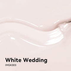 MAYCHAO brush stroke of white gel polish demonstrating smooth creamy application