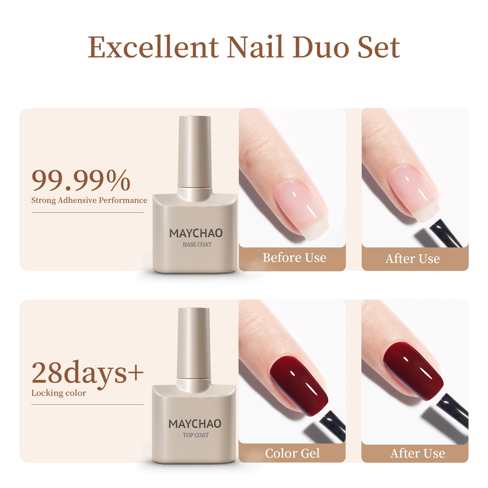 MAYCHAO 15ml bottles in hand showing compact travel-friendly size