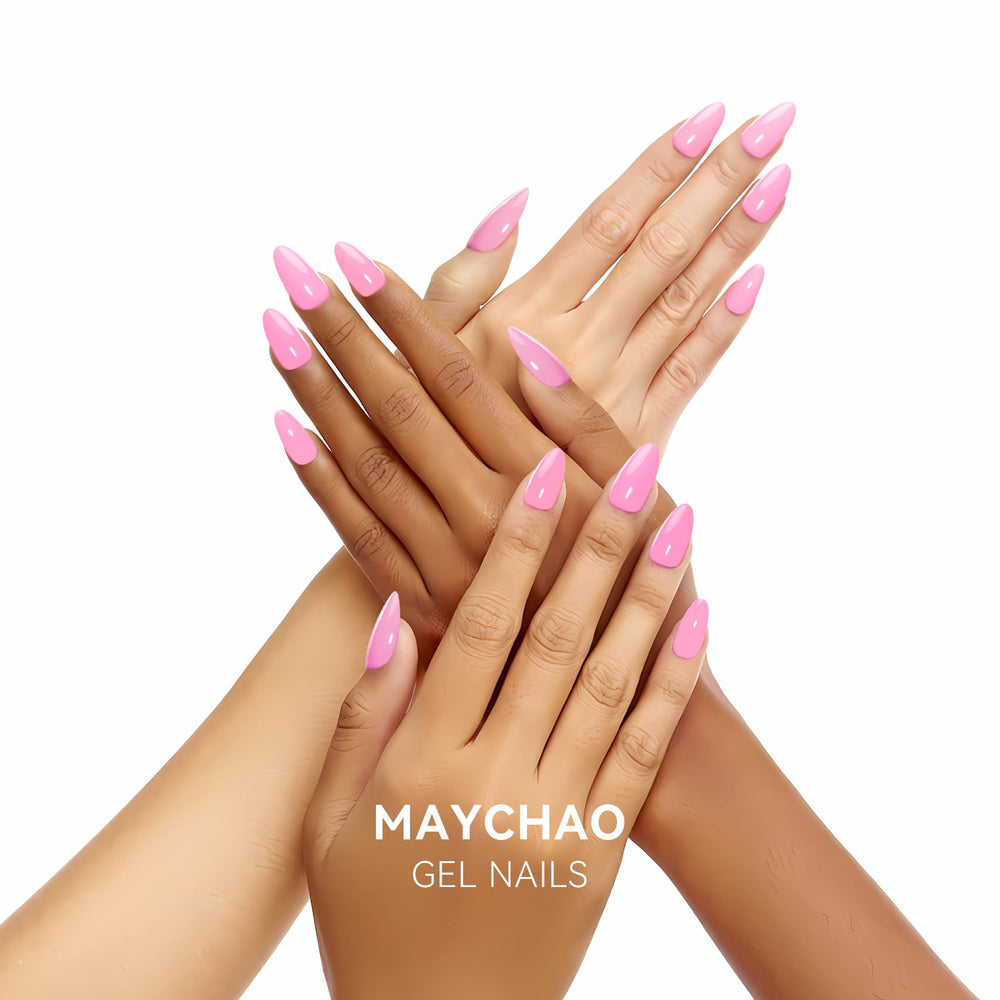 MAYCHAO close-up of glossy nail surface texture, shows high-shine durable finish