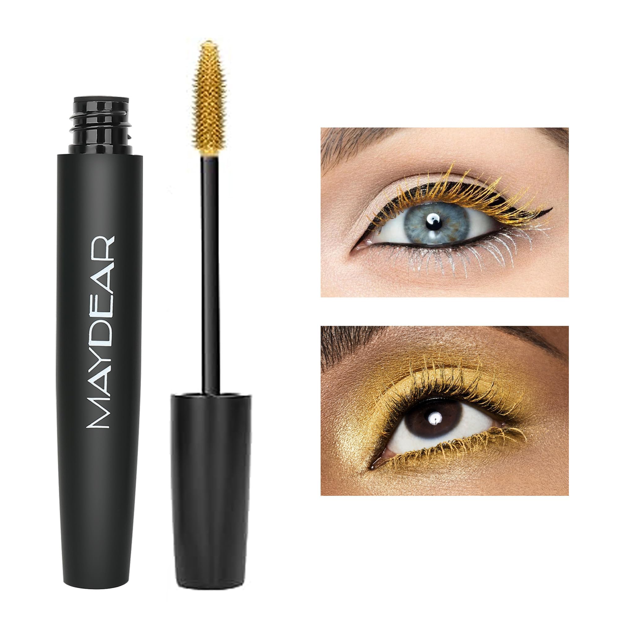 Maydear mascara in a party setting demonstrating long-lasting, smudge-resistant wear