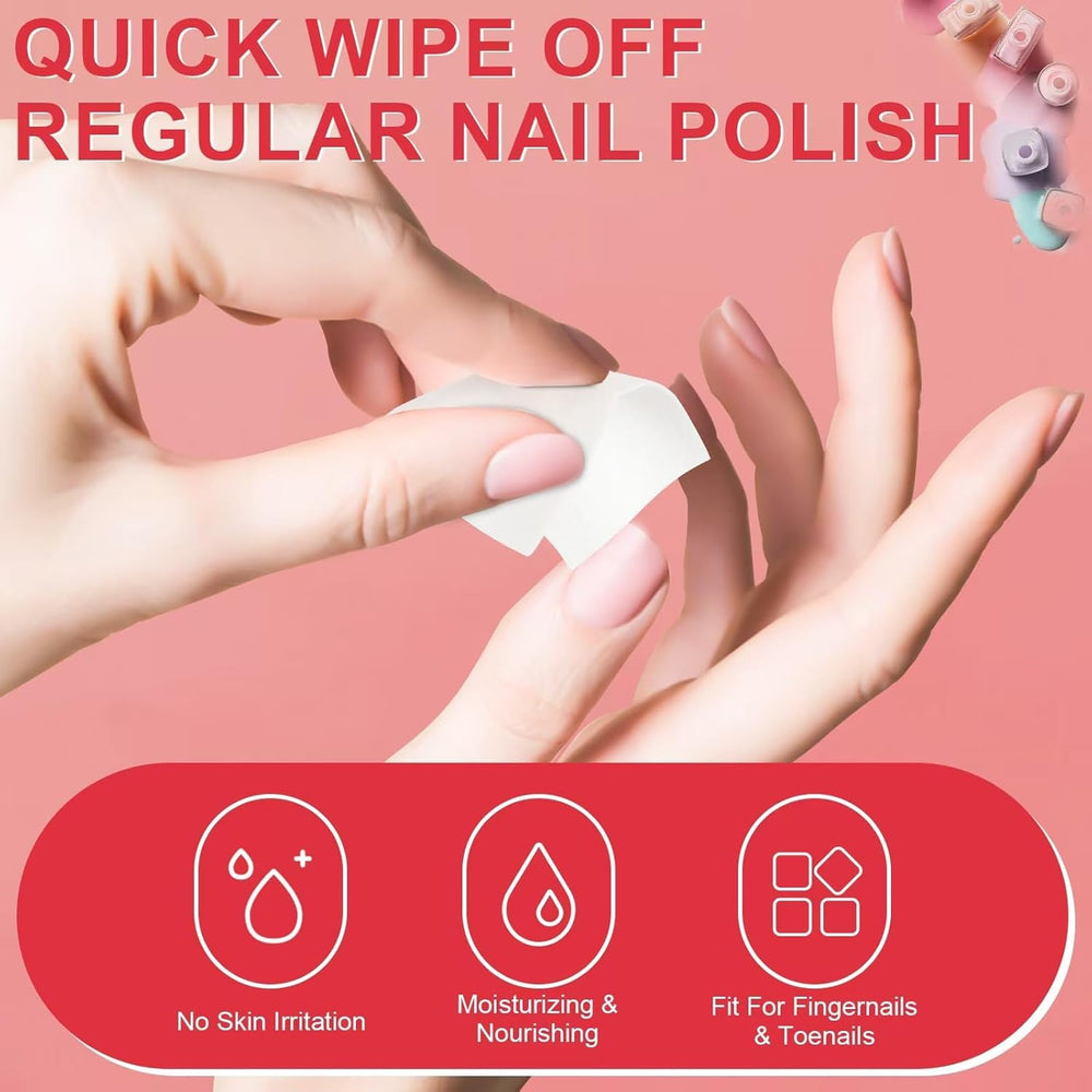 MAYEEN wipe applied to nail demonstrating fast polish removal benefit