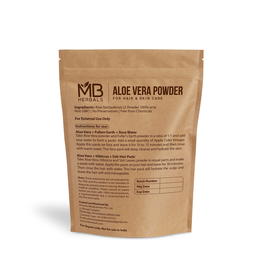 MB Herbals aloe vera powder mixed into gel close-up showing smooth texture for easy use
