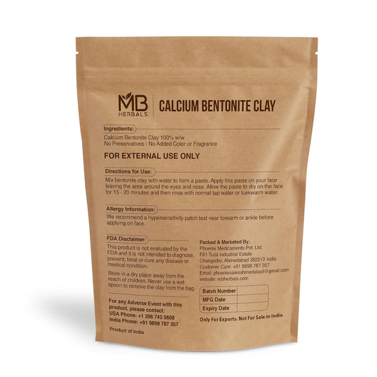 MB Herbals bentonite clay texture close-up showing fine powder for smooth blends