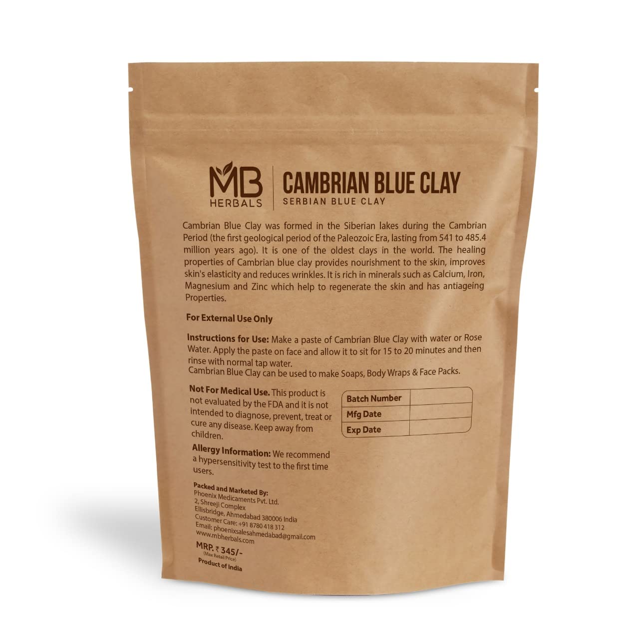 Close-up of MB Herbals clay powder texture highlighting smooth mixability benefits