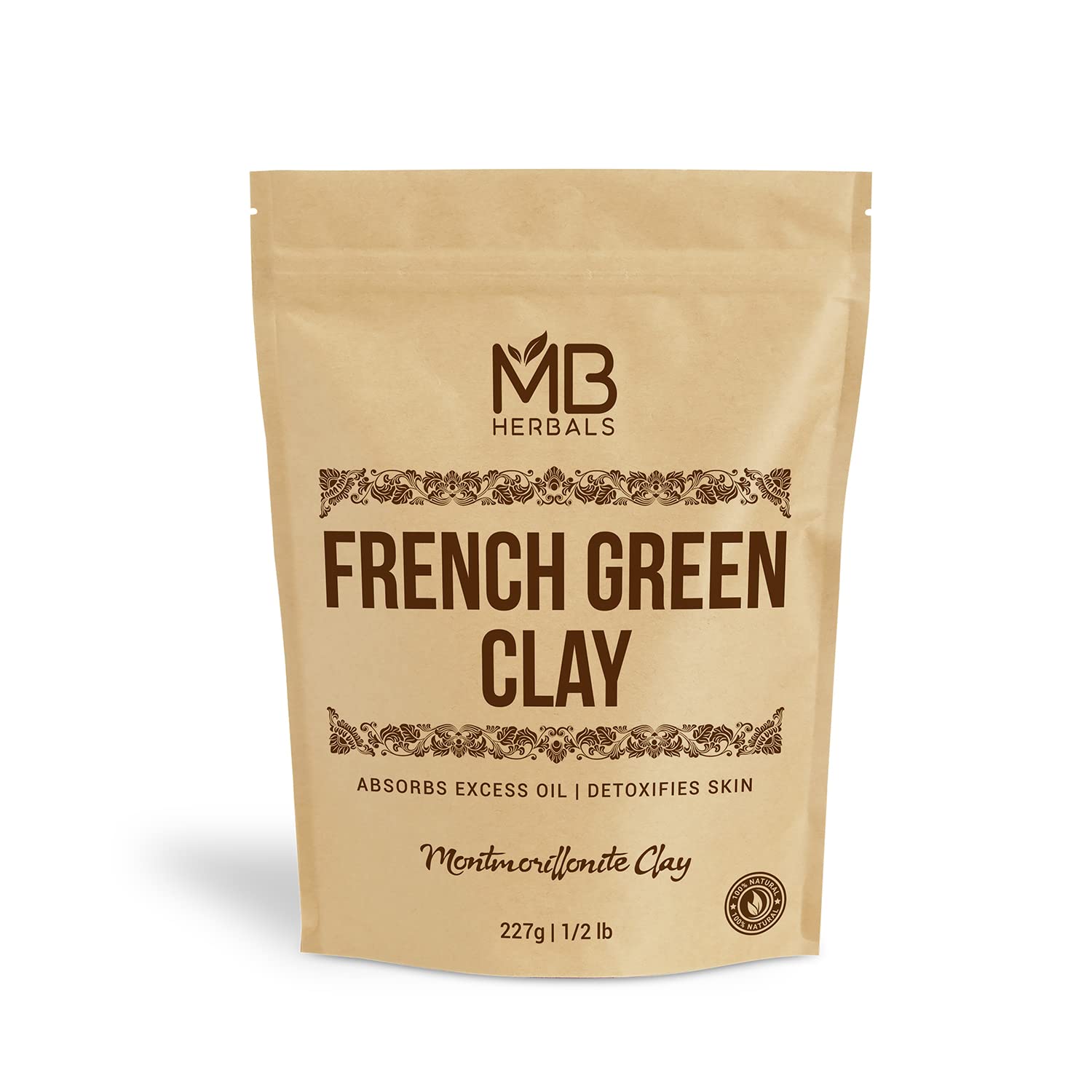 MB Herbals front packaging showing product and clarity benefits