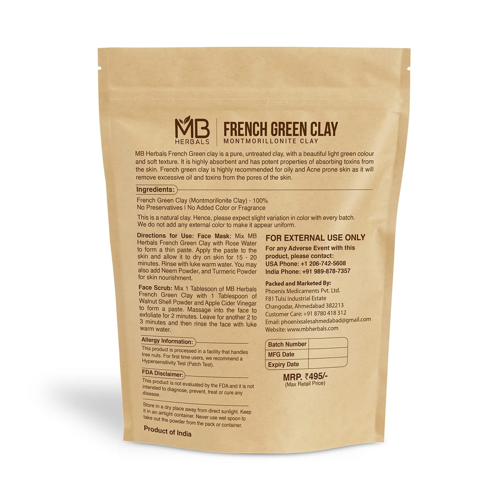 MB Herbals open jar of powder, pure clay for deep-cleaning masks