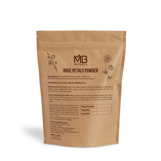 MB Herbals rose powder mixed into a creamy face pack paste, demonstrates easy application benefit
