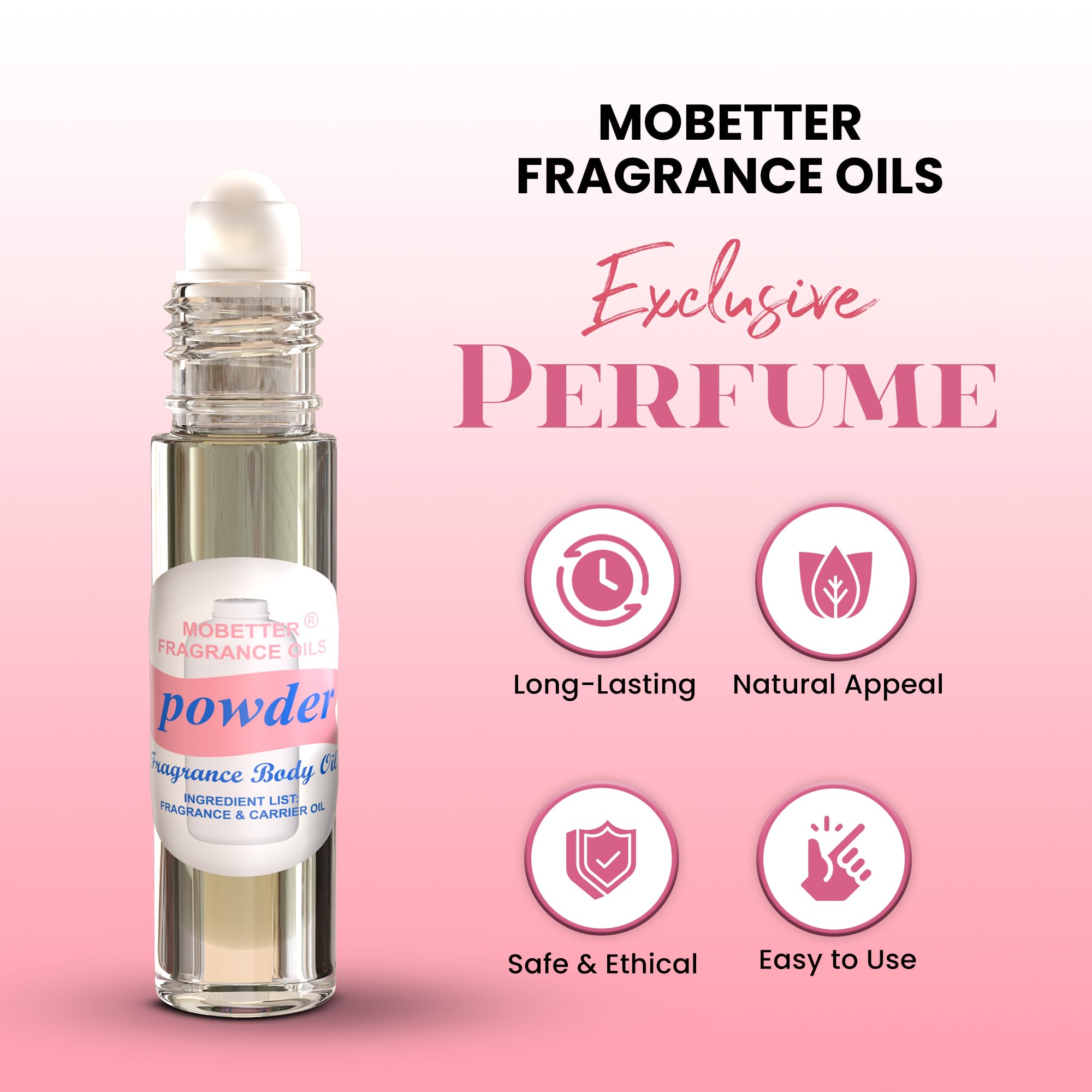 MOBETTER FRAGRANCE OILS oil texture closeup illustrating non-alcoholic base for longer scent wear