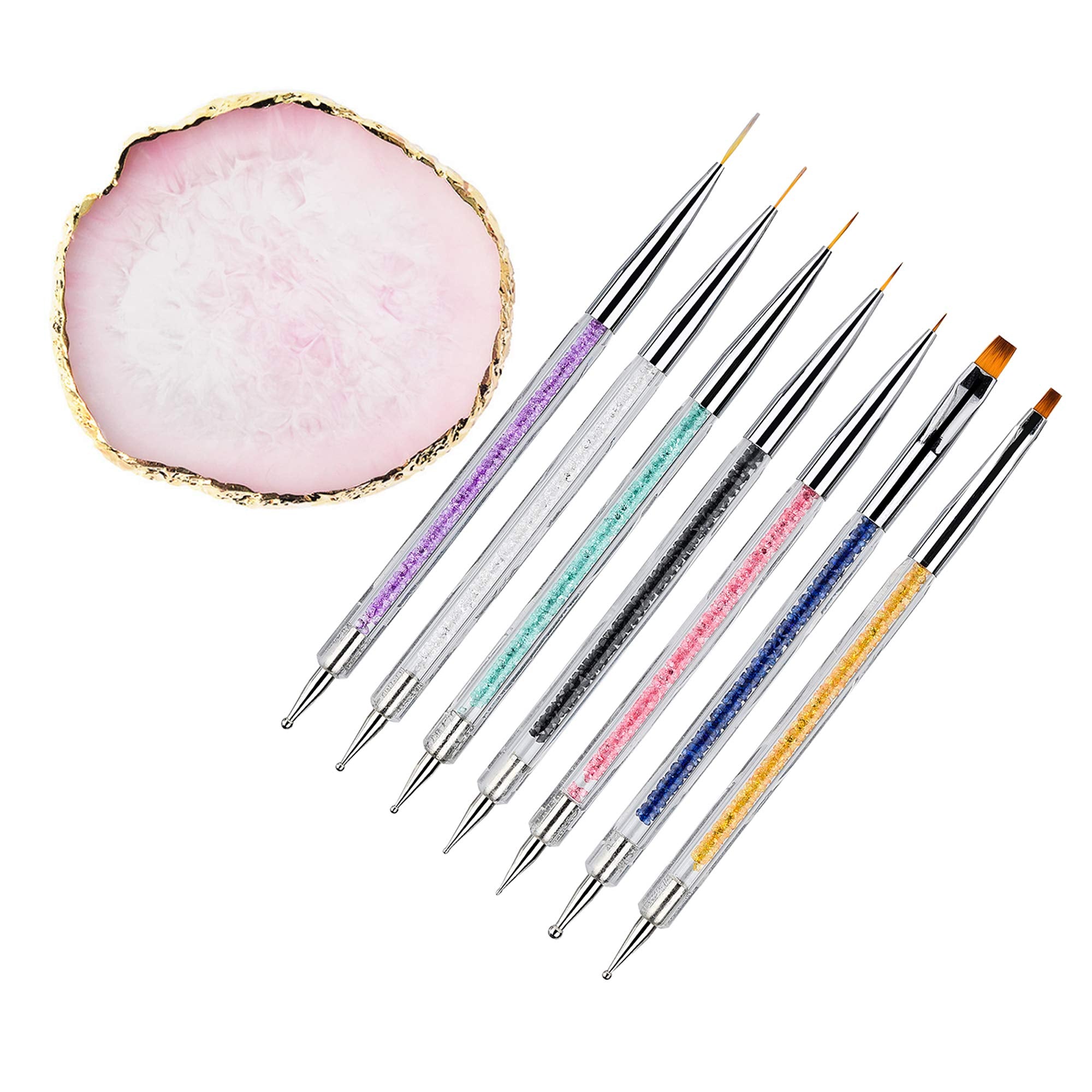 Mcduyant front view of full brush set and palette showcasing tool variety and convenience