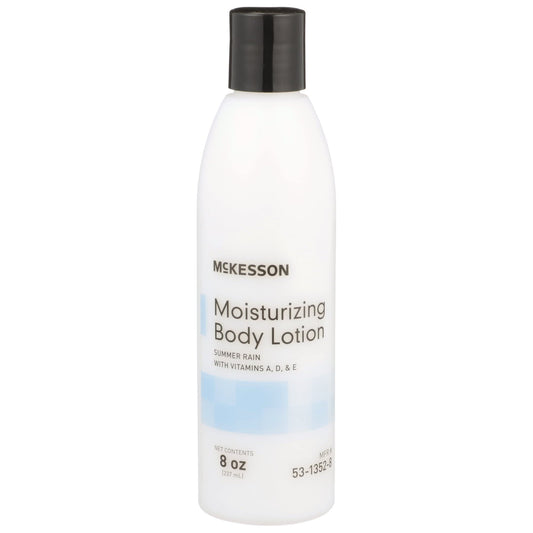 McKesson bottle front view showing Summer Rain scent and benefits