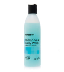 McKesson bottle in shower showing convenient bedside use benefit
