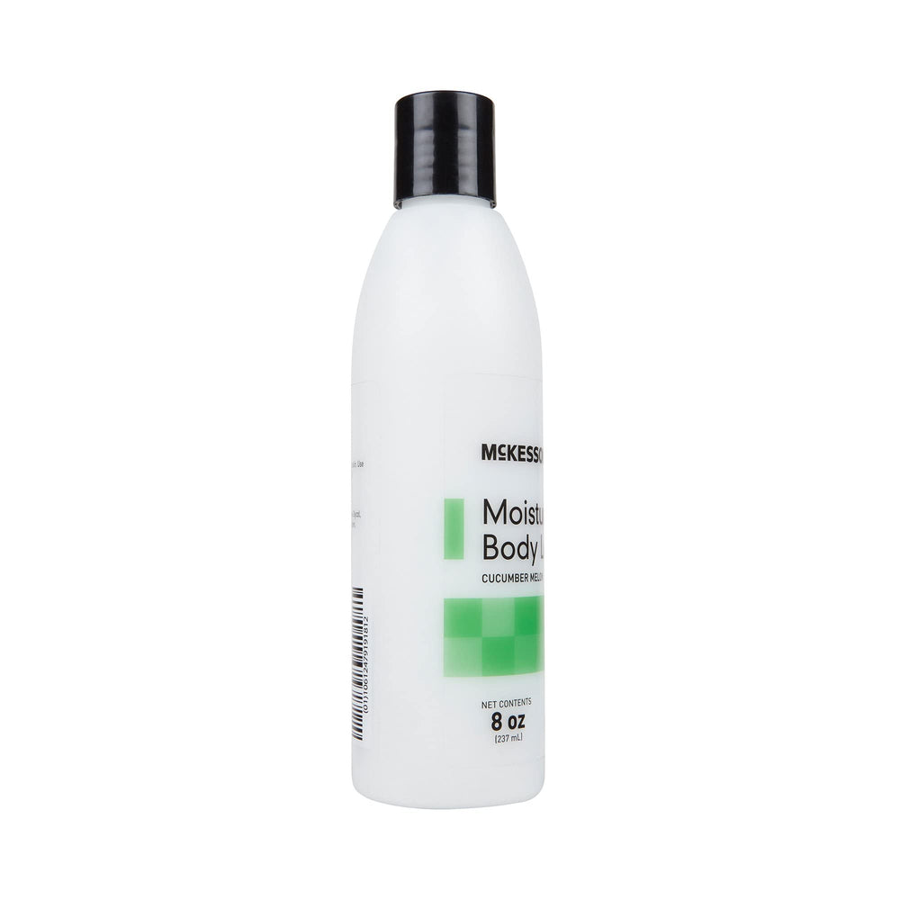 McKesson lotion bottle placed on bathroom shelf for convenience
