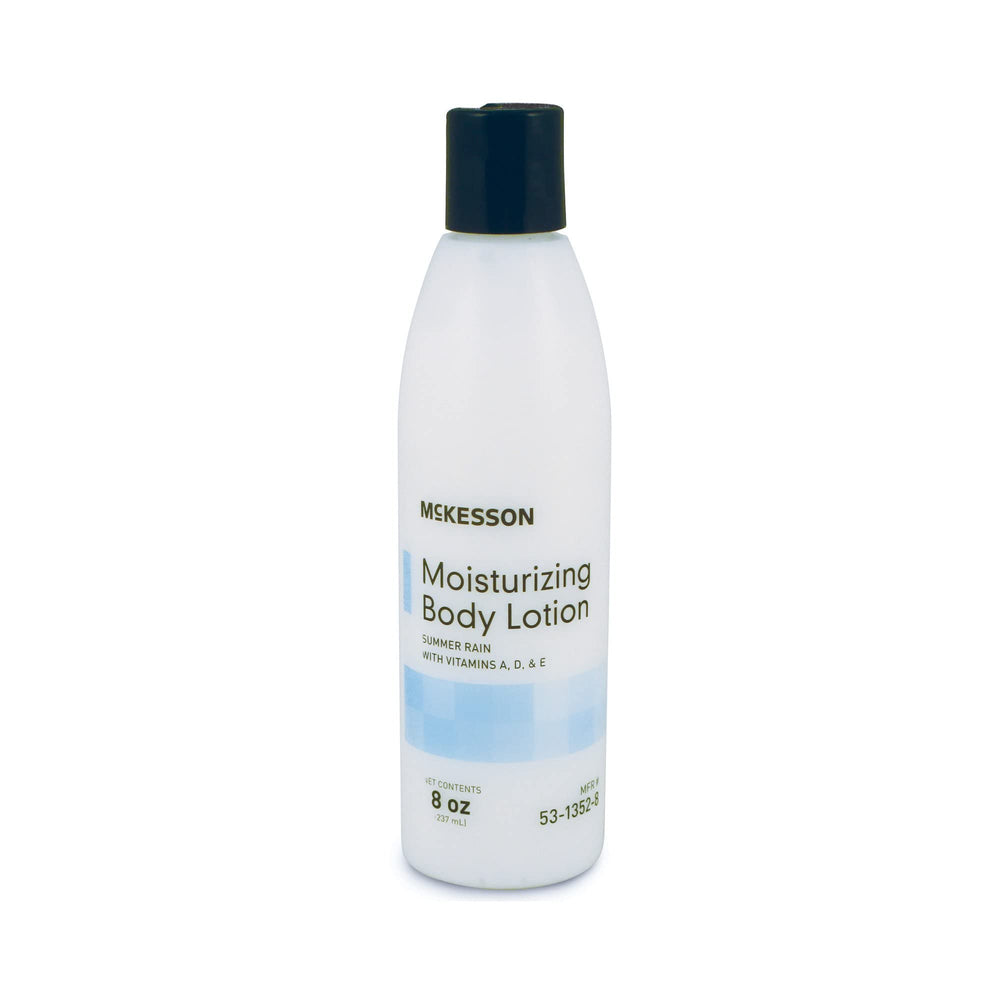 McKesson 8 oz bottle in hand illustrating convenient travel size