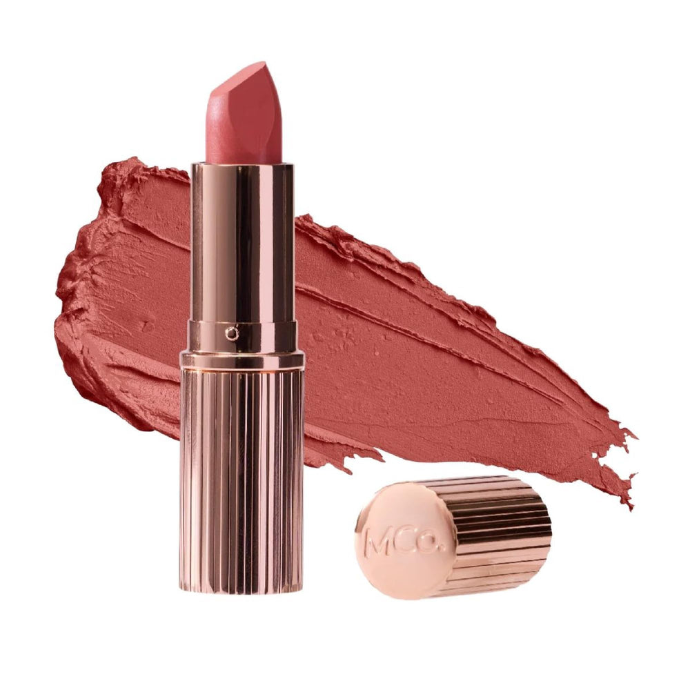 MCoBeauty Rose Saturn front bullet showing matte coral color and polished finish