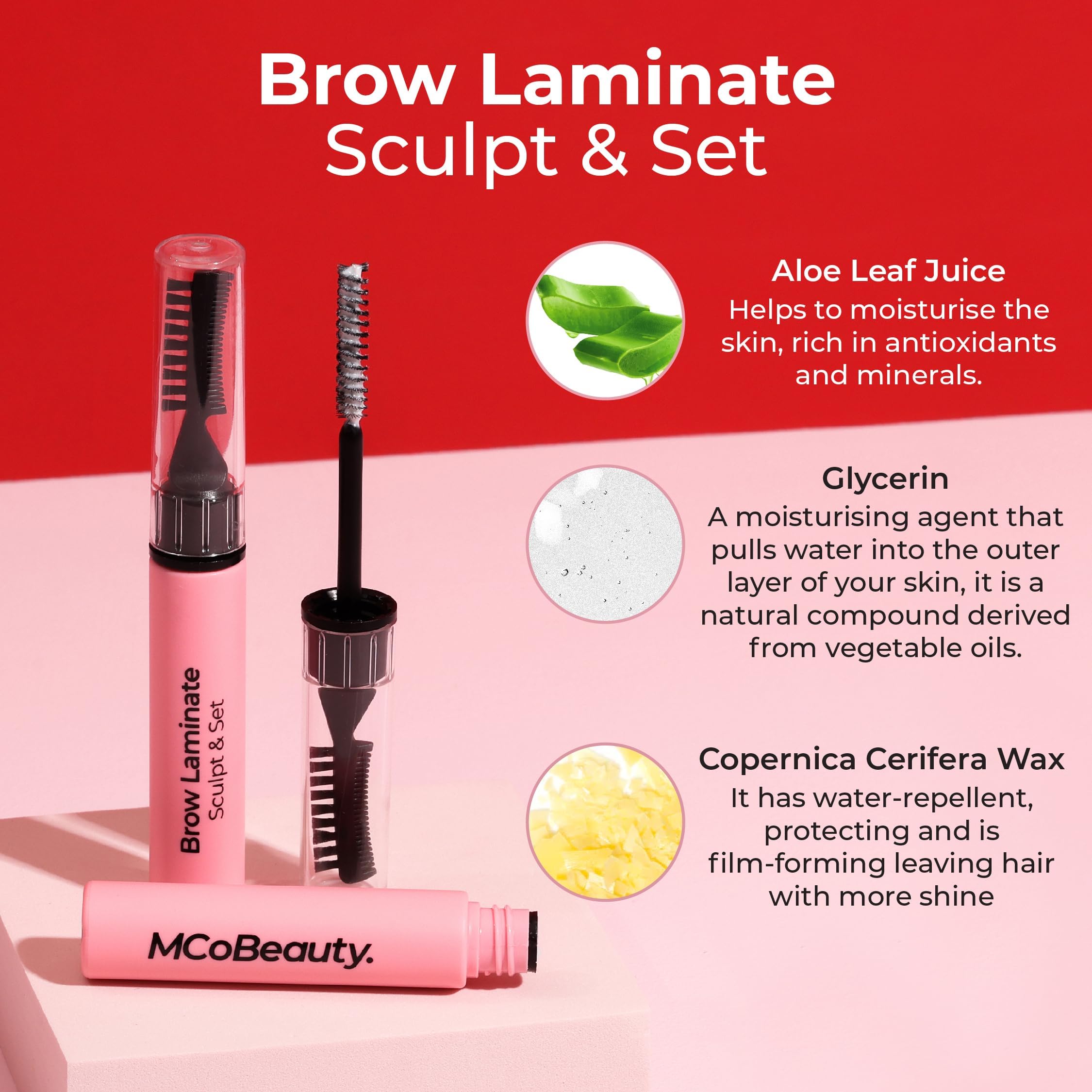 MCoBeauty size and scale next to hand indicating compact kit for travel convenience