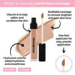 MCoBeauty creamy texture closeup demonstrating smooth blendable finish benefit