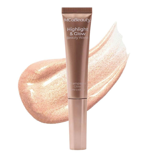 MCoBeauty Champagne wand front packaging shows product and shade