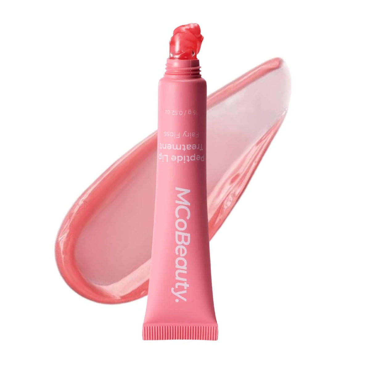 MCoBeauty Fairy Floss front packaging showing glossy tube and shade benefit