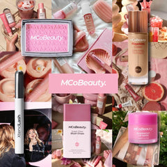 MCoBeauty gel on brush angle showing micro-brush picks up precise product amount
