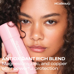 MCoBeauty label close-up revealing key ingredients and directions