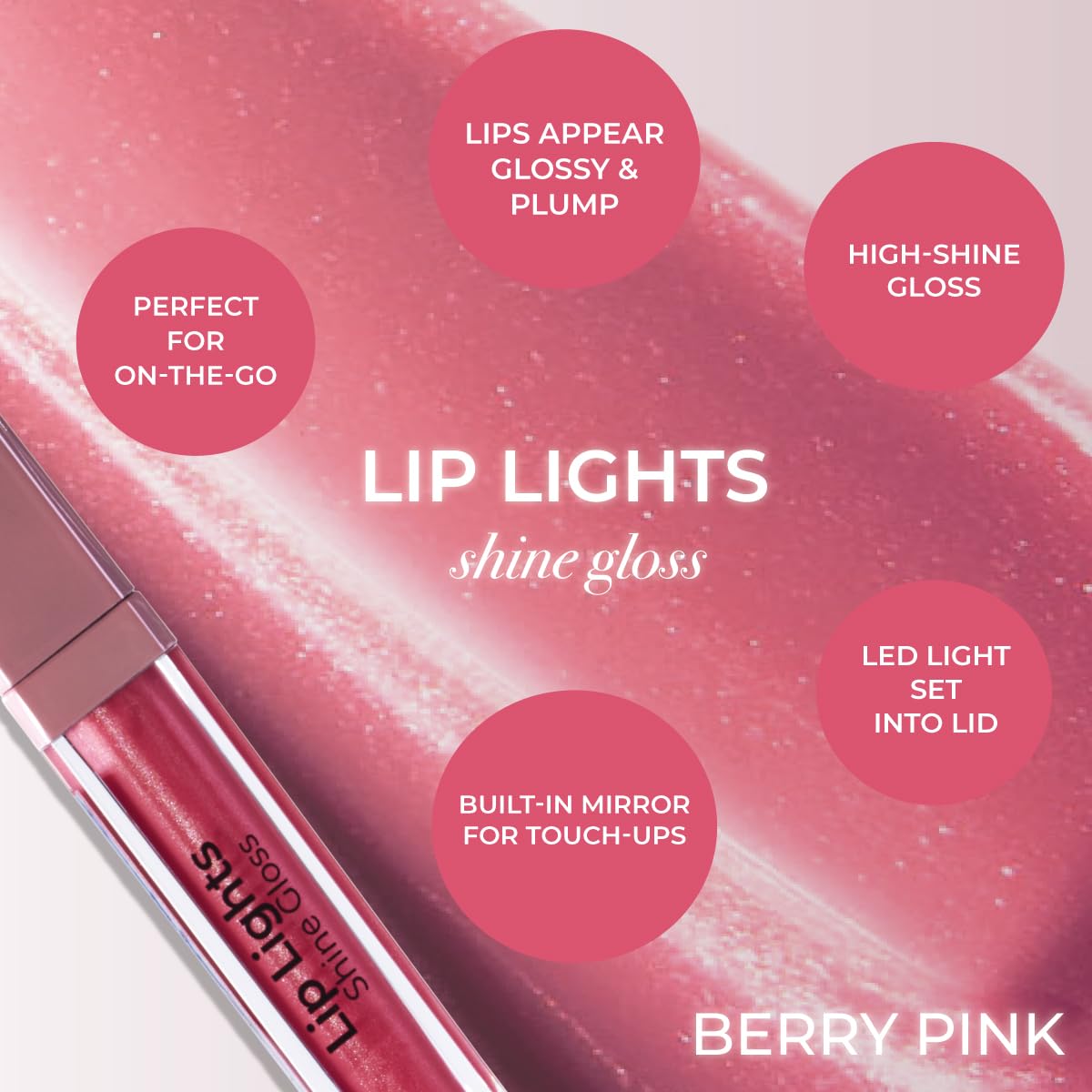 MCoBeauty lips close-up wearing Berry Pink for fuller, dewy look