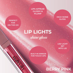 MCoBeauty lips close-up wearing Berry Pink for fuller, dewy look