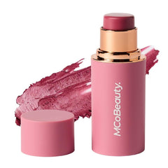 MCoBeauty Lucy front packaging showing compact twist-up stick and branding benefit portable