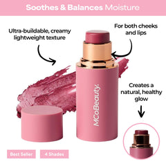MCoBeauty Lucy stick open side view demonstrating retractable design for easy application