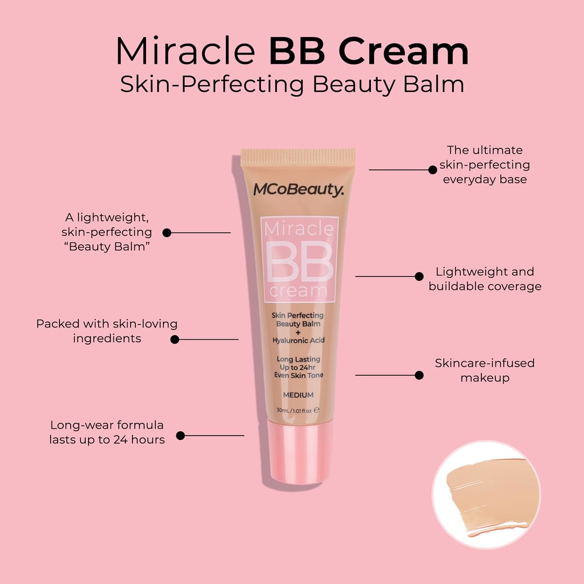 MCoBeauty swatches on arm comparing Medium Beige for true-to-tone selection