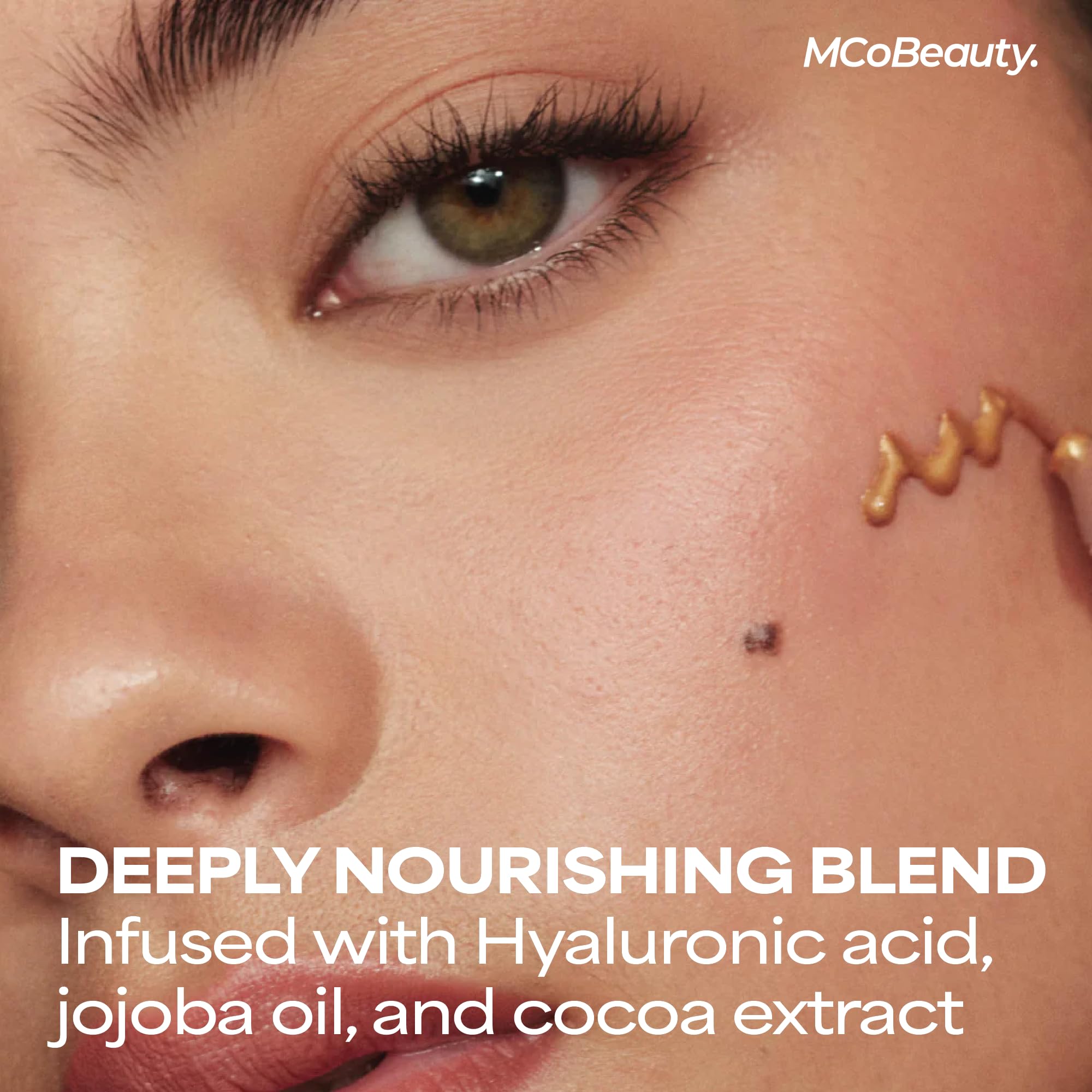 MCoBeauty applying drops with fingertips for precise natural bronzing and sculpting