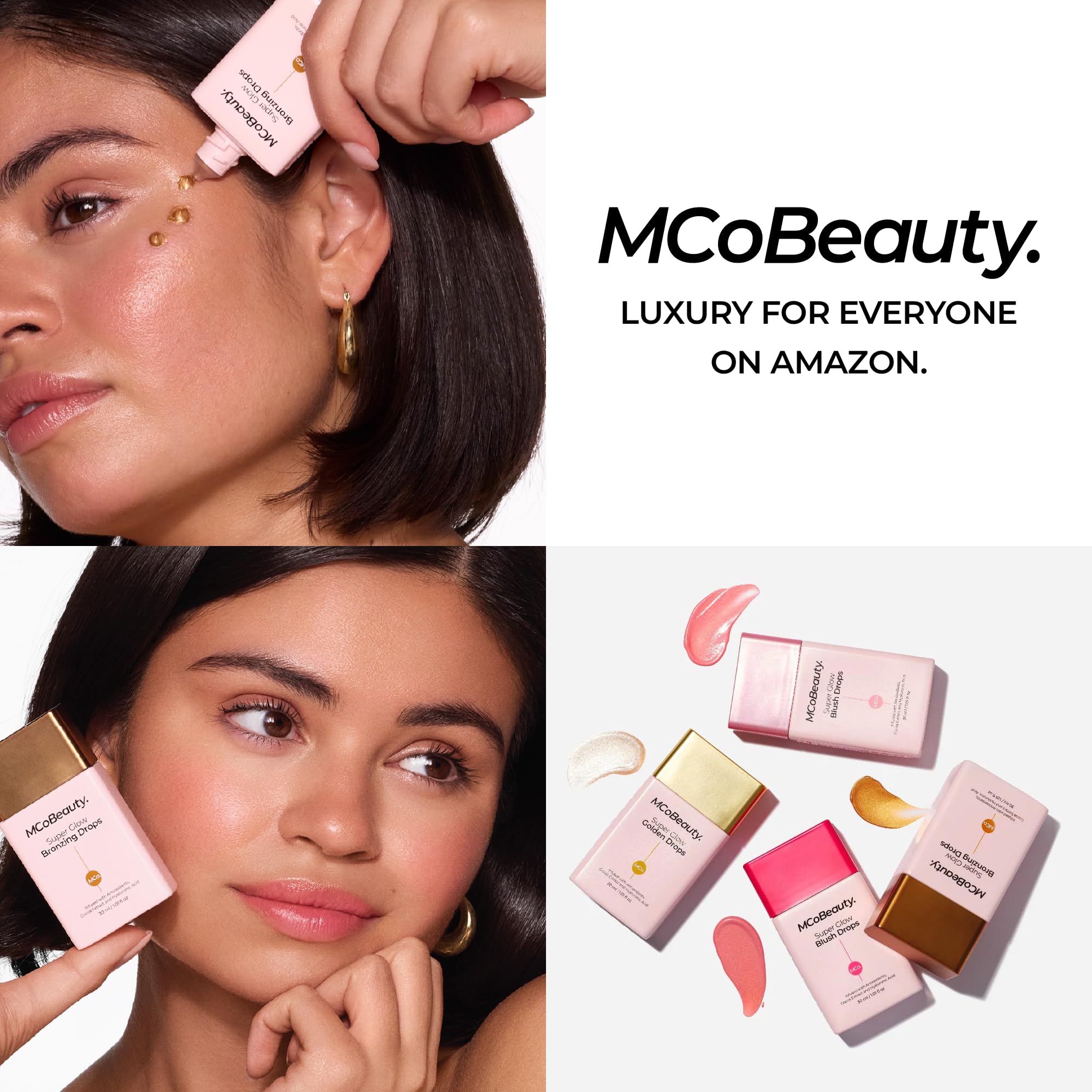MCoBeauty bottle in hand for scale emphasizing concentrated formula longevity