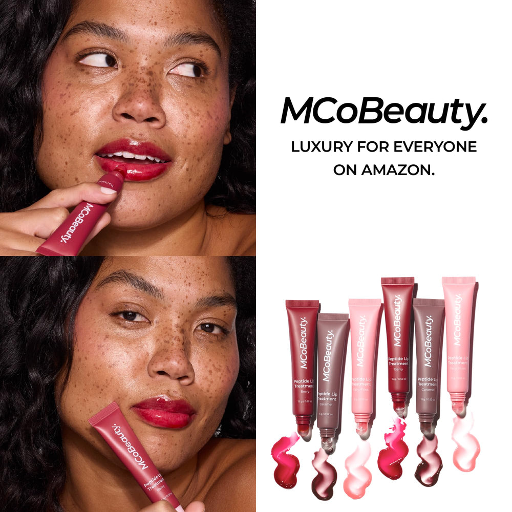 MCoBeauty gloss in a purse lifestyle shot offering quick hydration on the go