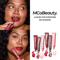 MCoBeauty gloss in a purse lifestyle shot offering quick hydration on the go
