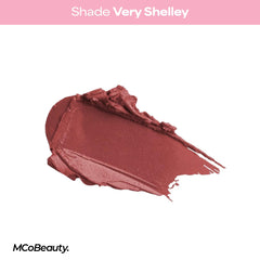 MCoBeauty Very Shelley paired with lip liner showing how to achieve defined, longer-lasting wear