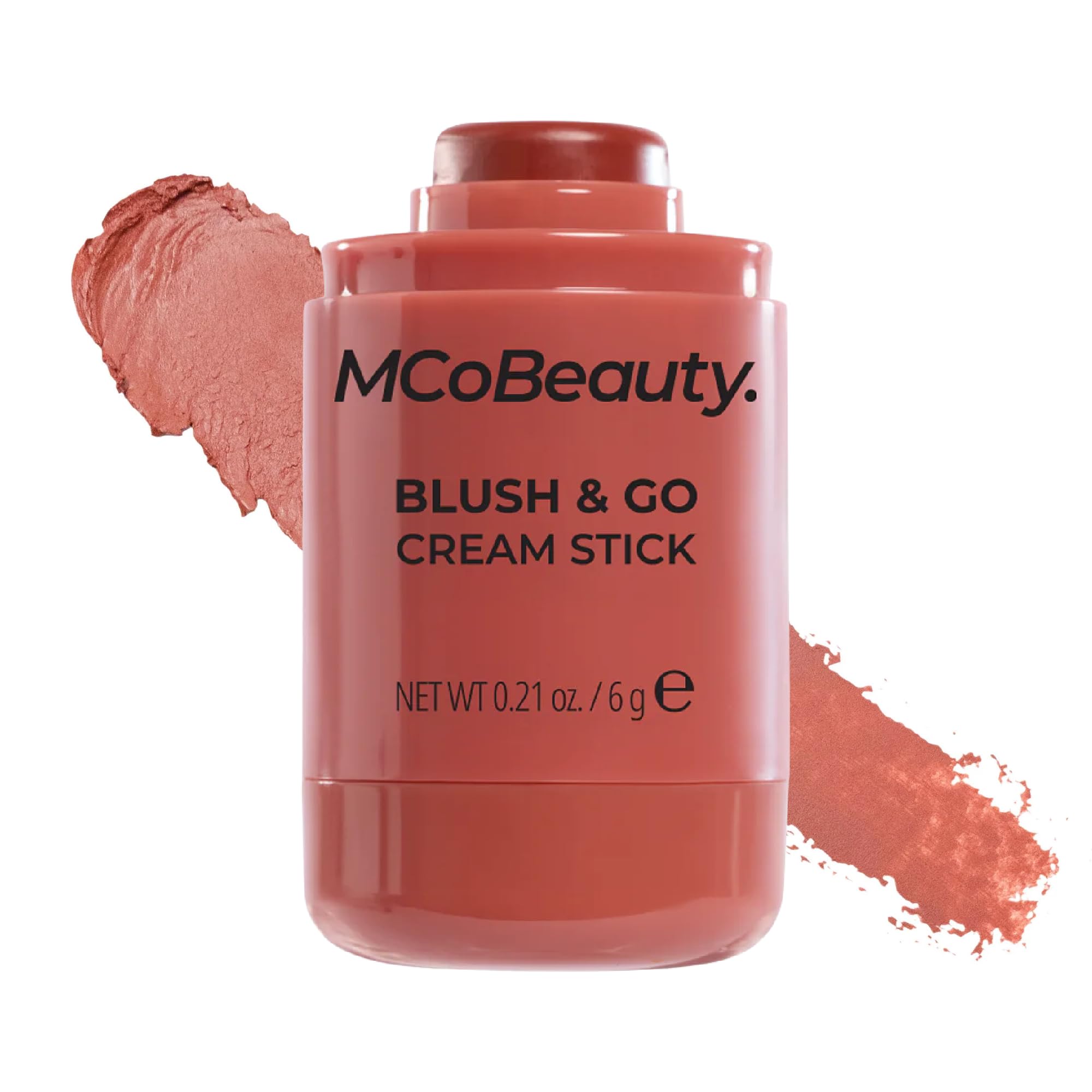 MCoBeauty front packaging showing sleek twist-up stick and shade label