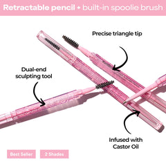 MCoBeauty spoolie brush detail grooming brows for blended, feathered finish
