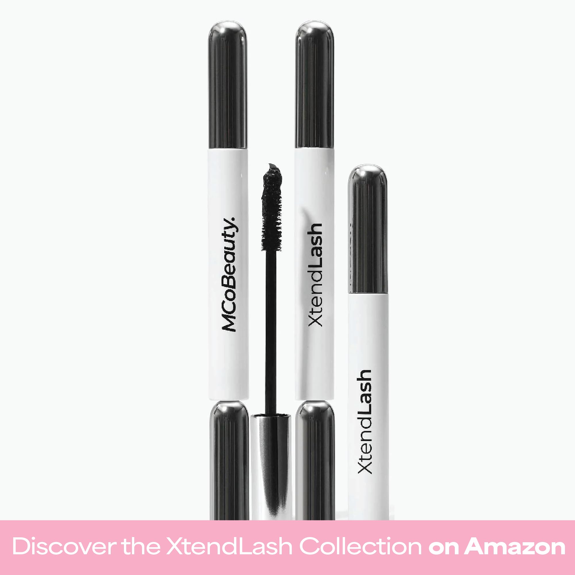 MCoBeauty XtendLash applied on model lifting lashes for visible curl and wide‑eyed effect