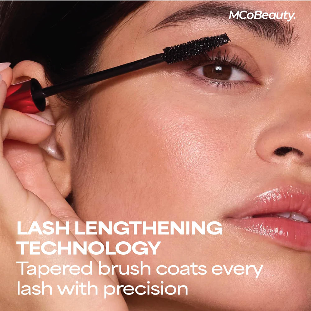 MCoBeauty XtendLash tapered brush close-up coating lashes for precise application
