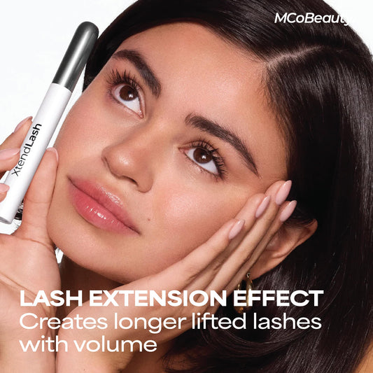MCoBeauty XtendLash tapered wand closeup demonstrating precision coating and lash separation